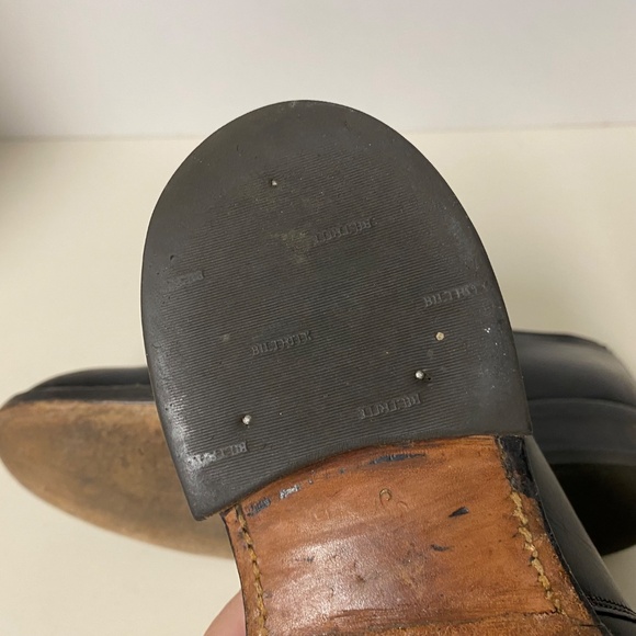 Florsheim Size 8.5 C Royal Imperial Monk Strap Buckle Shoes Black Smooth Leather - Picture 12 of 14